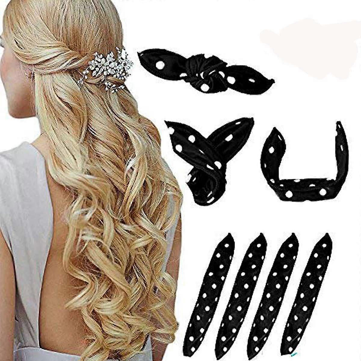 4 عبوات من أدوات تجعيد الشعر الرغوية ، بكرات الشعر المصنوعة من قماش الوسادة ، بكرات إسفنجية ناعمة للنوم للشعر الطويل والقصير والسميك والرقيق لتصفيف الشعر الحلزوني 