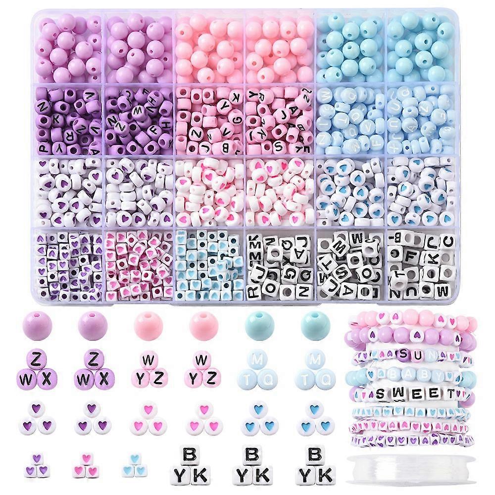 Jewelry Making Kits DIY Bracelets Making Making Kits Including Acrylic Beads and Elastic Crystal Thread