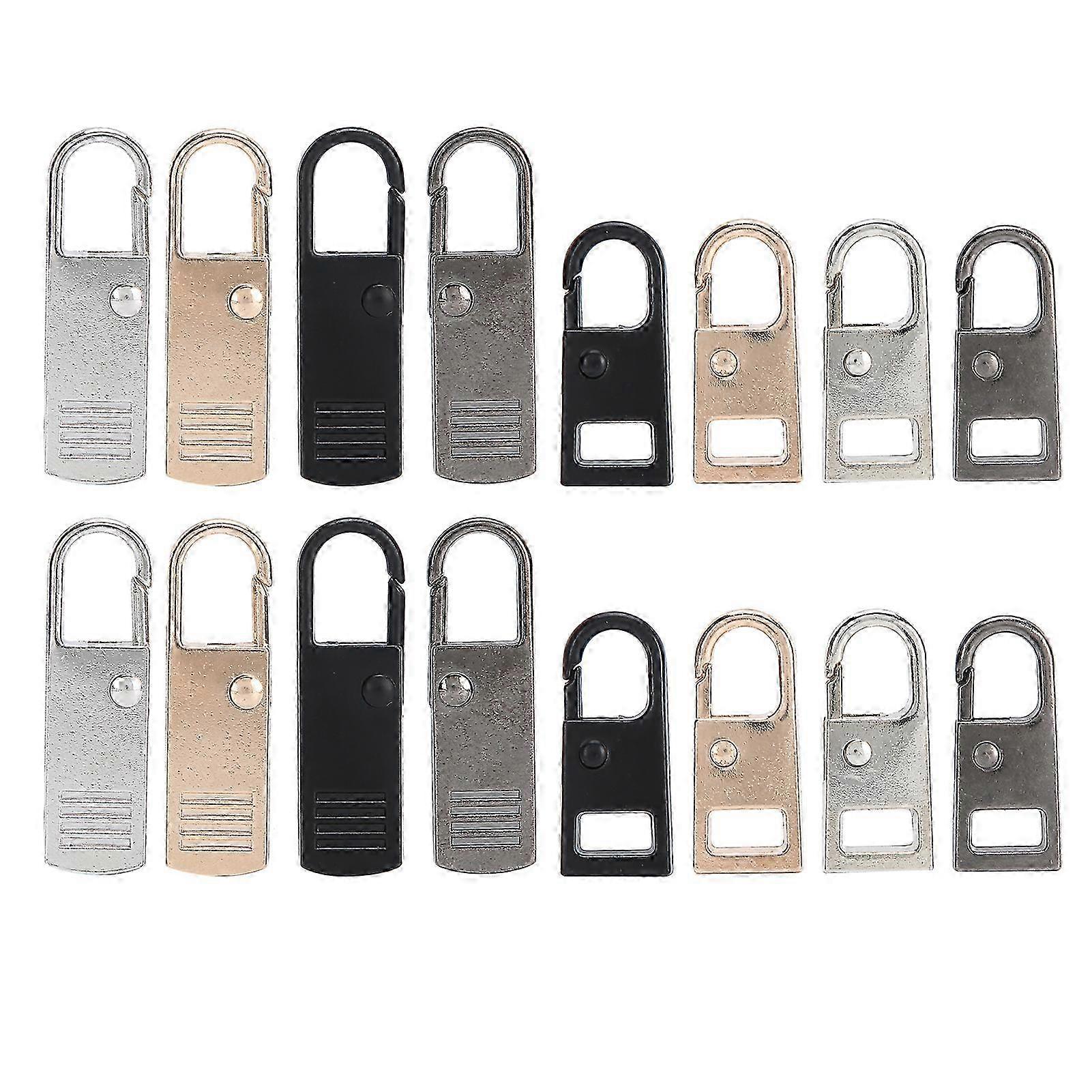 16Pcs Zipper Pull Tab Replacement SpringLoaded Detachable Extension Handle for Suitcase