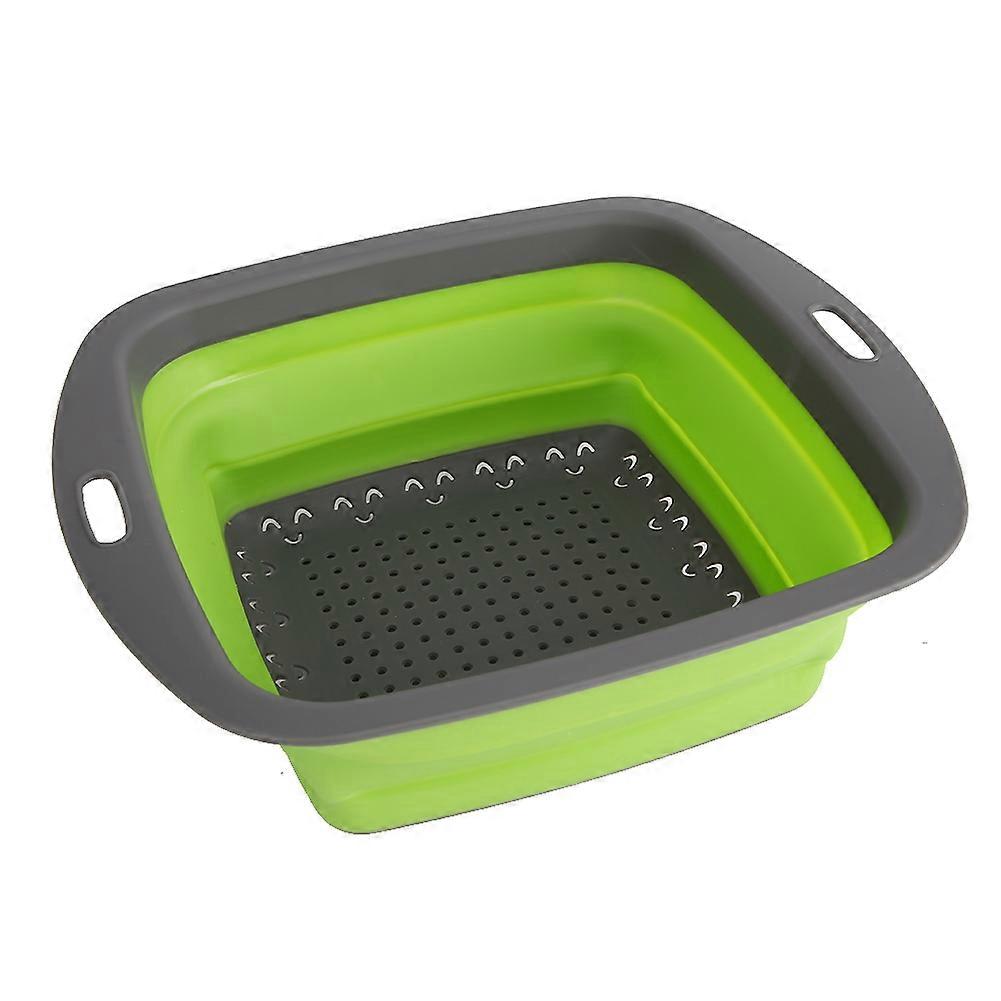 Portable Draining Solution, Space Saving Kitchenware With Food Grade Silicone Strainer, Foldable Silicone Collapsible Colander For Pasta & Veggies,