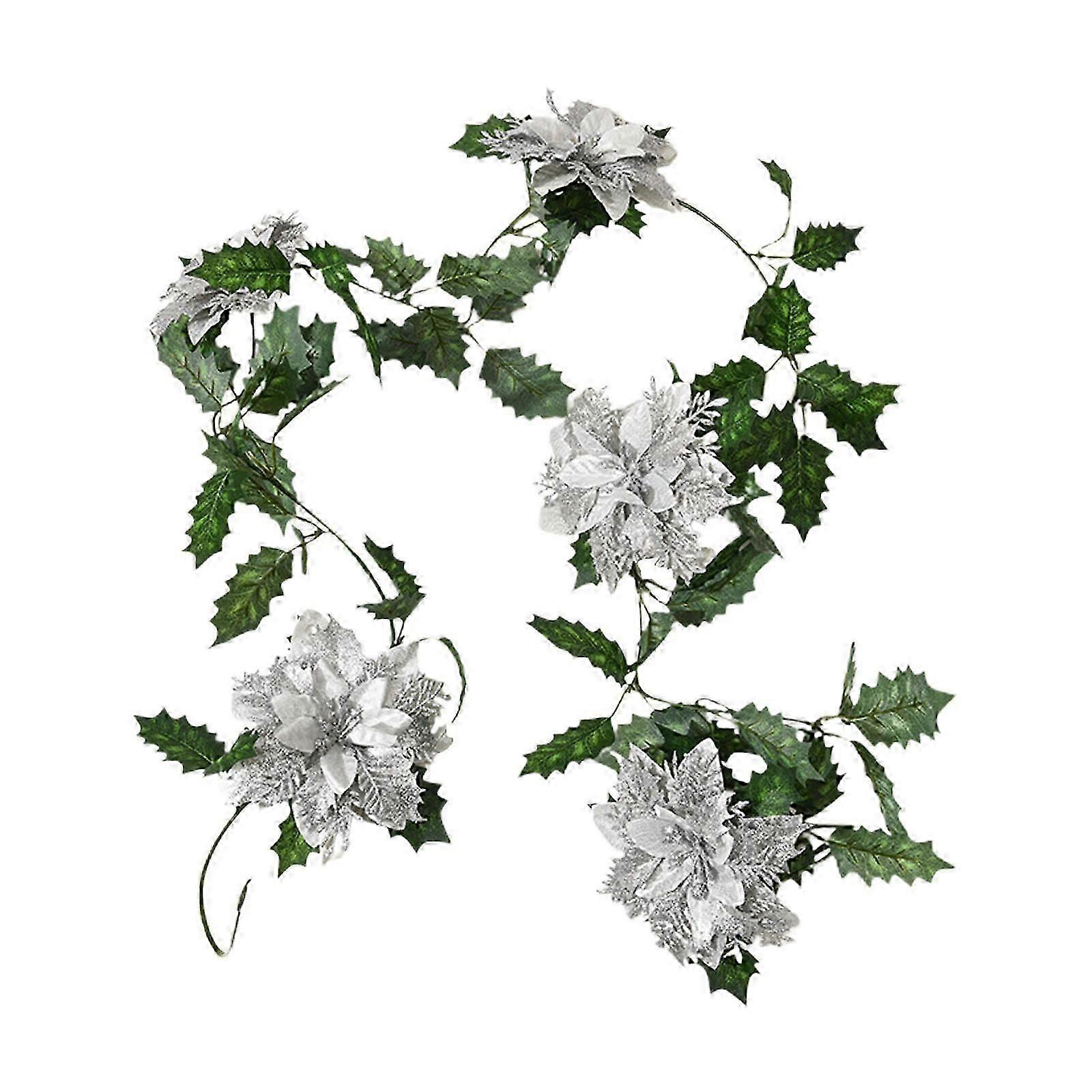 Christmas Flower Vine - Silver 1.8m