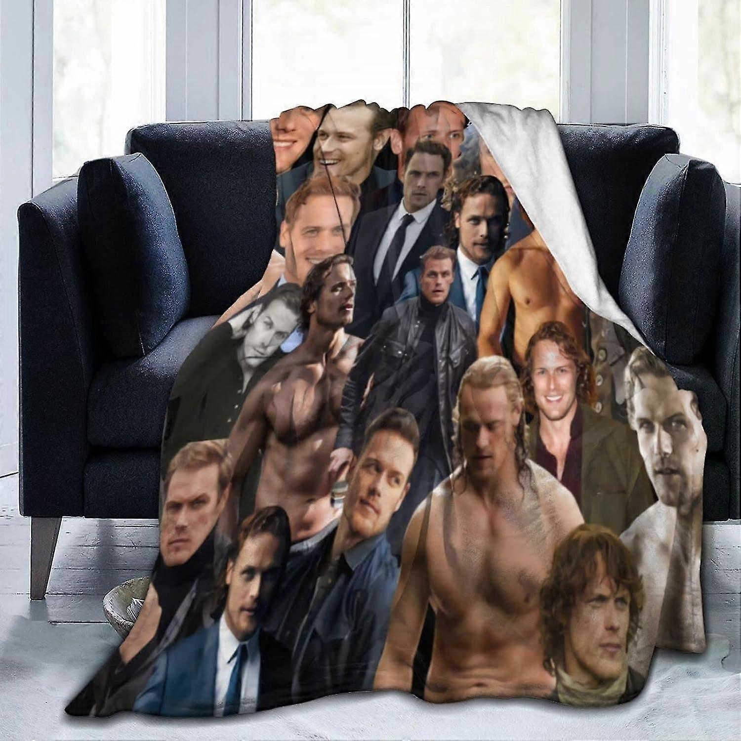 Sam Heughan Collage Ultra Soft Micro Flannel Throw Blankets Warm Comfortable Versatile Blanket for Sofa and Travel ABD7032