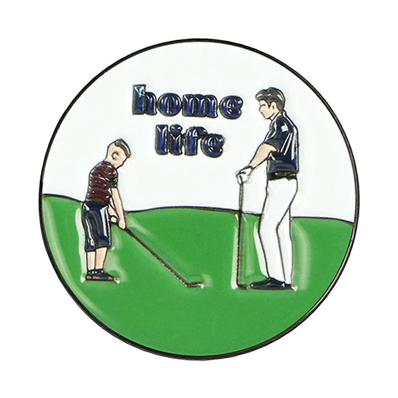 Golf Topu Marker Golf Topu İşareti 25mm Yeşil Emaye Çinko Alaşımlı Yuvarlak Şapkasız