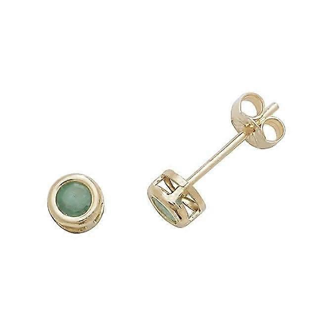 9ct Yellow Gold Emerald Stud Earrings ES425EM