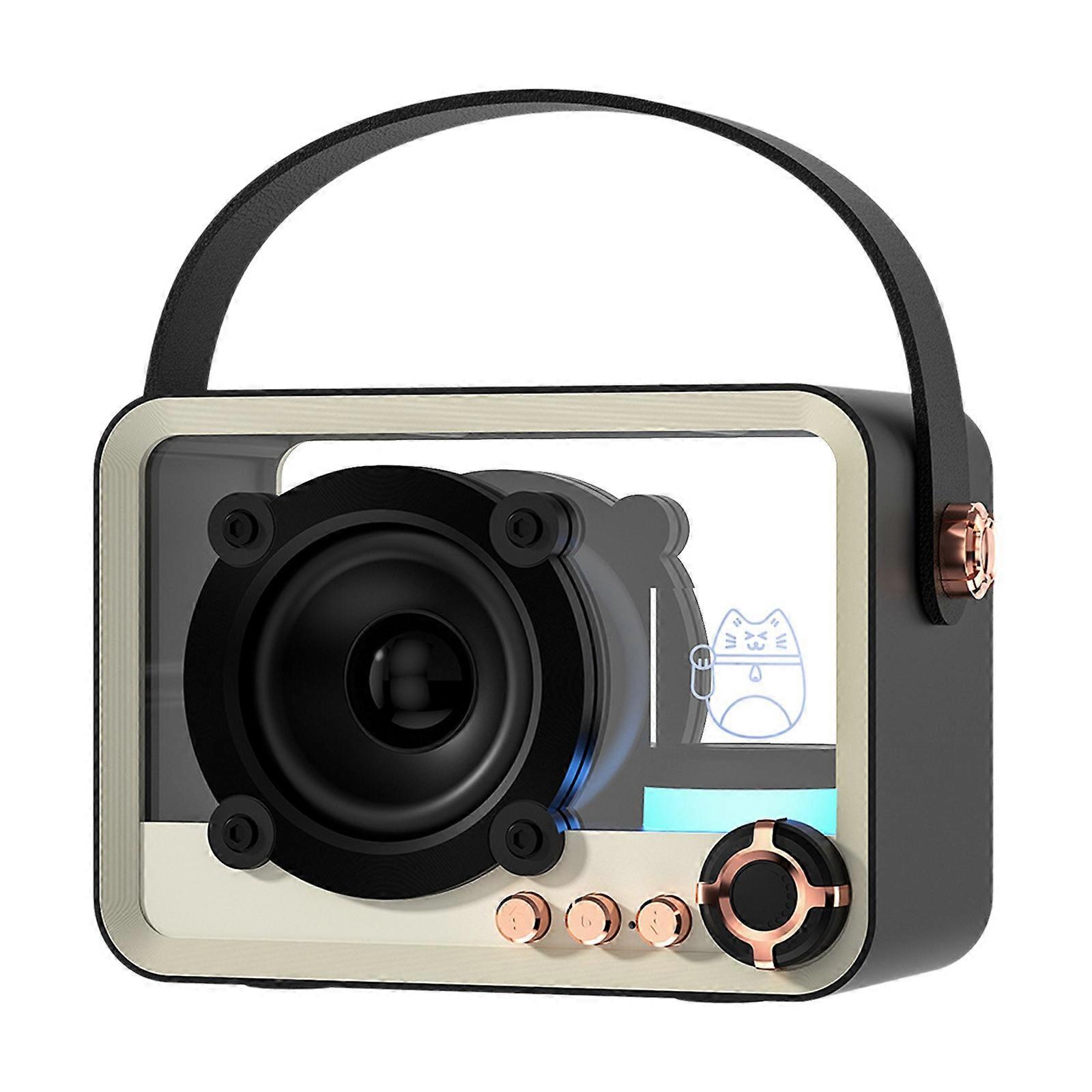 Transparent Bluetooth Speaker With RGB Cool Lighting Effect Card Insertable Large Speaker Stereo Sound Effect Bluetooth Speaker PUW1242