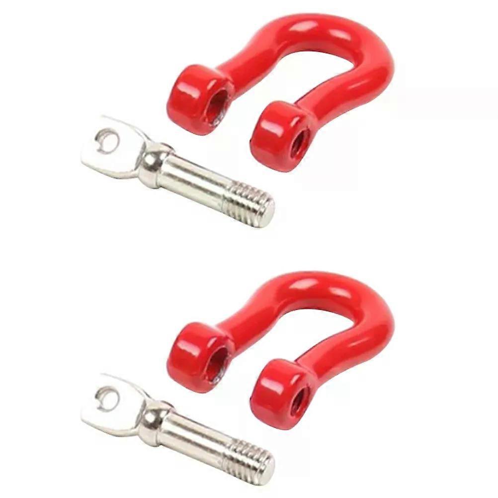 1 Pair/2pcs Useful Universal U Shape Ring Track Durable Racing Style Tow Hook Decoration for Car Truck (Red)