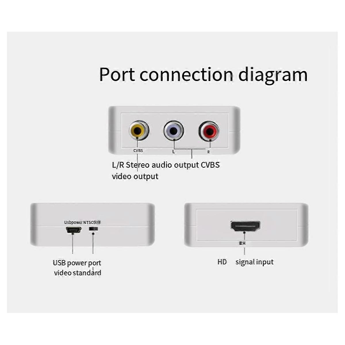 1080P -compatible To AV Video Composite Converter white