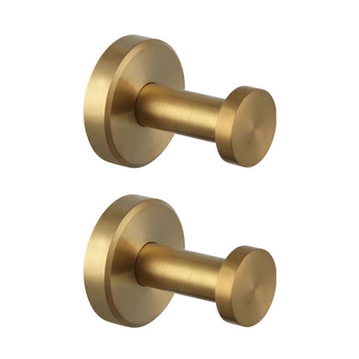 2pcs Hooks for Shower Bathroom Kitchen Glass Door Mirror gold