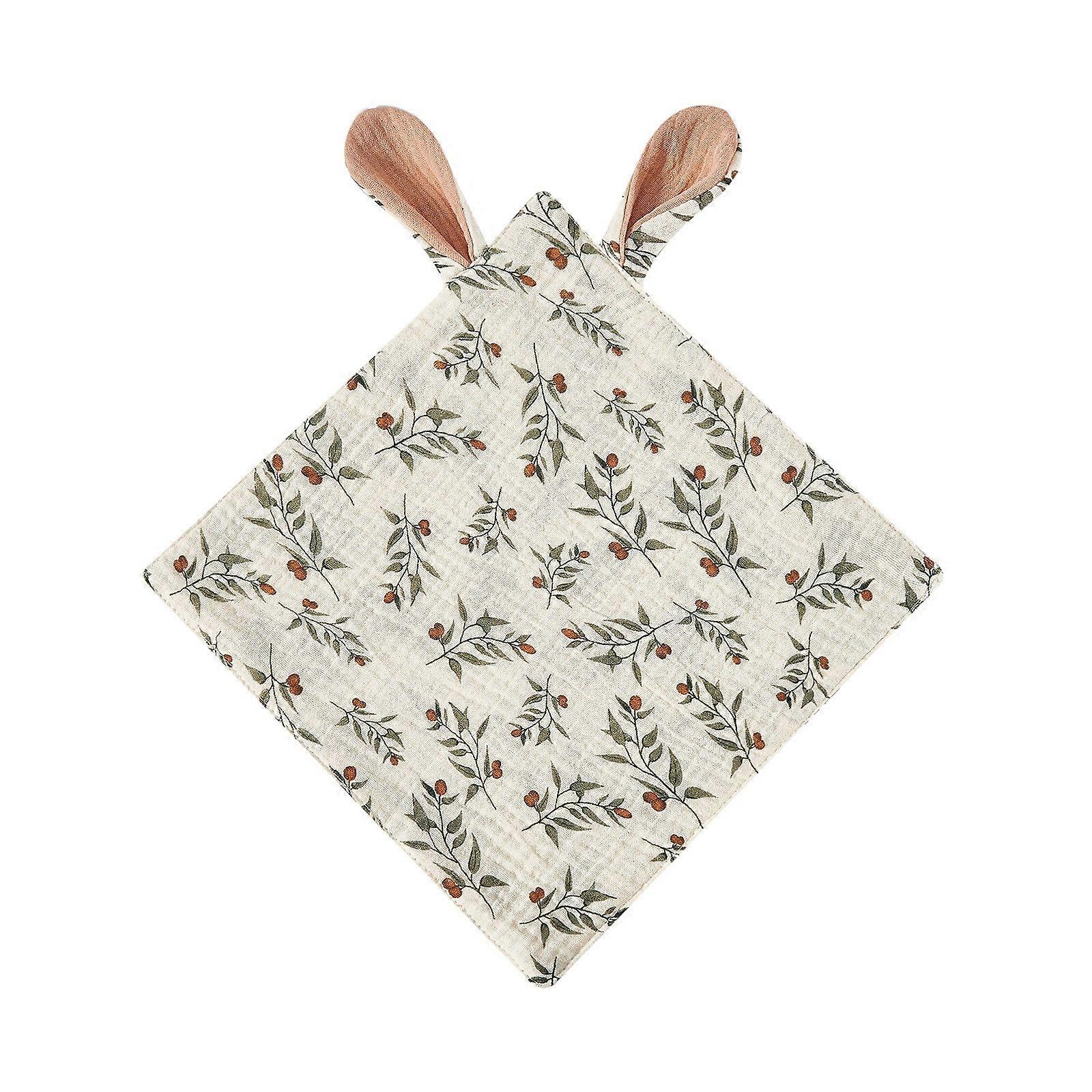Cute Rabbit Ear Baby Nursing Bib Security Blanket for Boys Girl Breathable Soother Towel Infant Mood Soothing Drool Bib