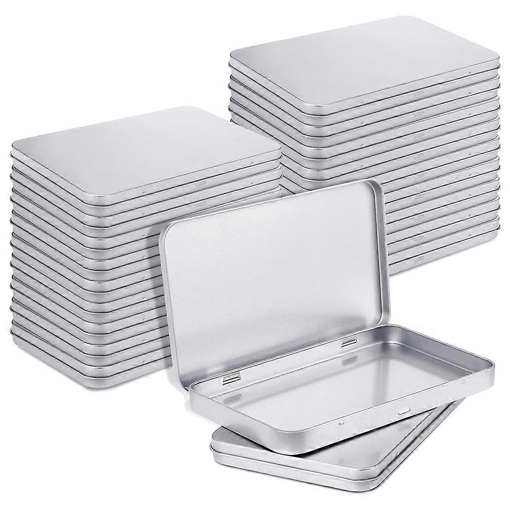 Rectangular Metal Tin Box with Lid Metal Hinged Lid,20PCS