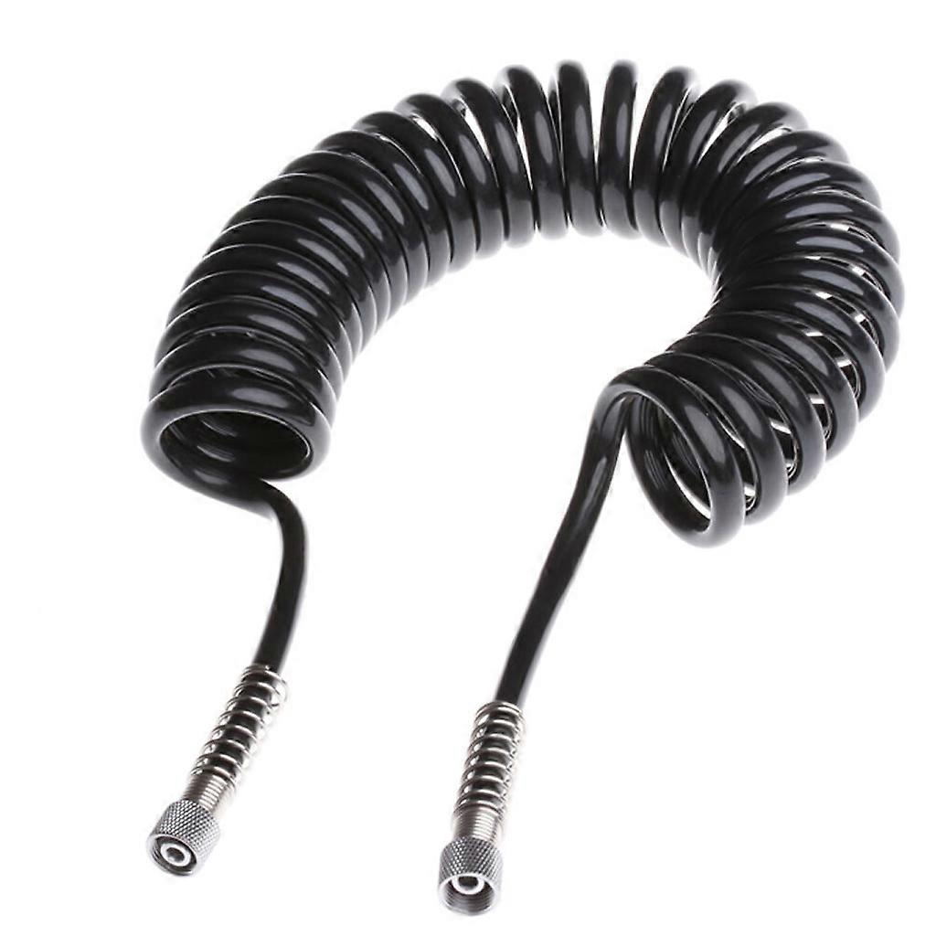 Flexible PU Recoil Air Hose Spring Tube Replacement Universal Air Compressor Hose for Compressor Air Tool Easy Use Black