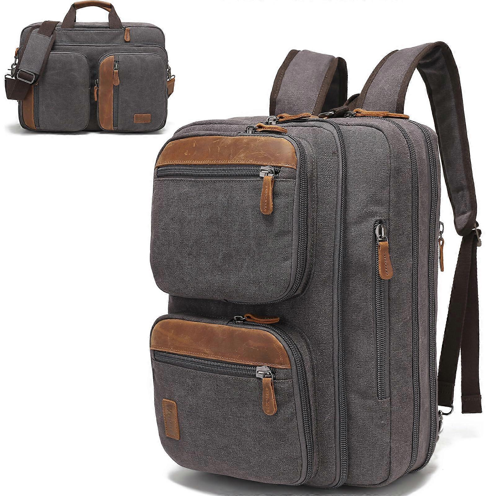 3 in 1 Canvas Laptop Shoulder Bag for Work Carry On 17.3''