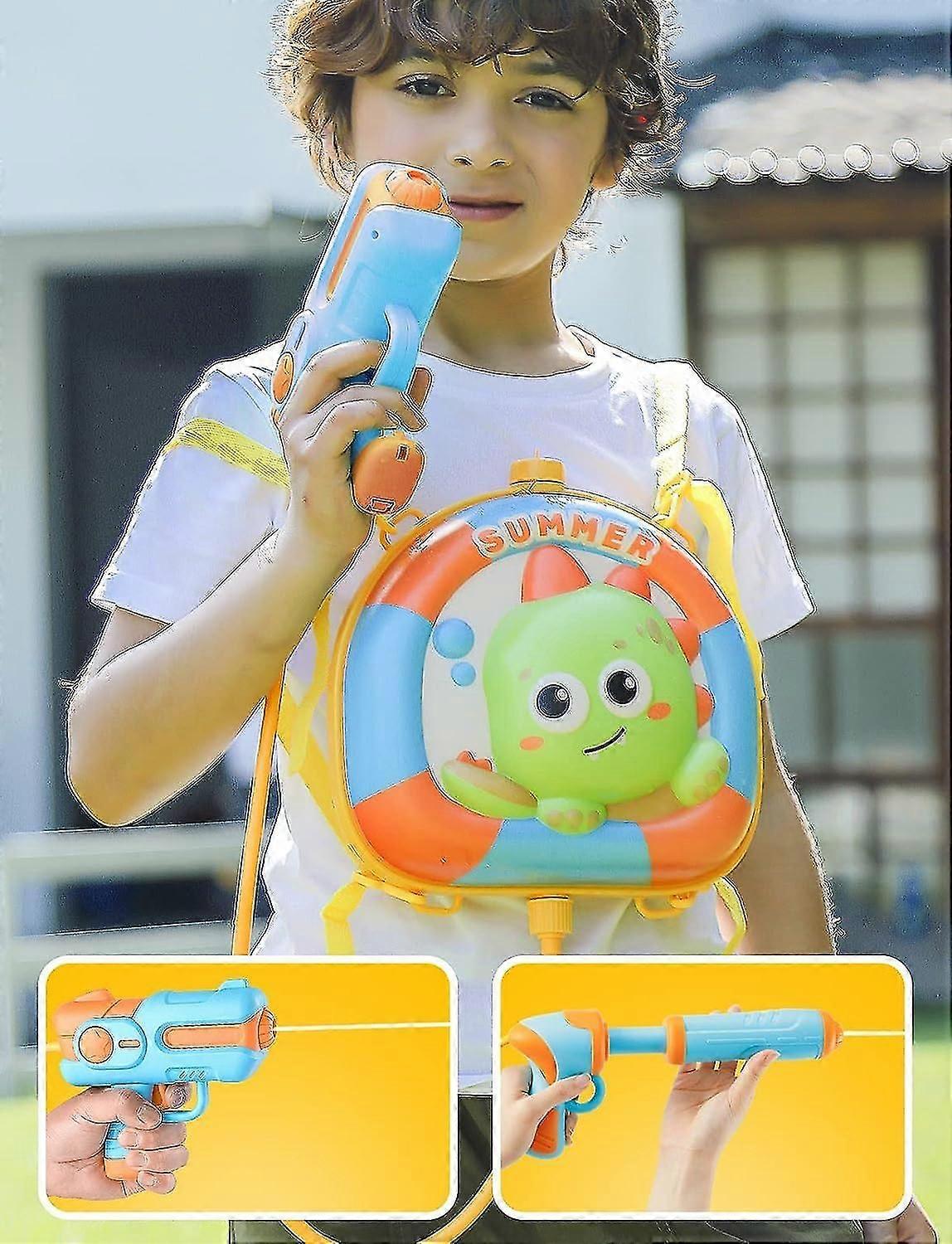 Dinosaure Backpack Electric Water Gun For Kids Ages 3-8, Automatic Water Squirt Guns For Boys And Girls,2200cc Large Capacity Long Range Dual Modes Bu