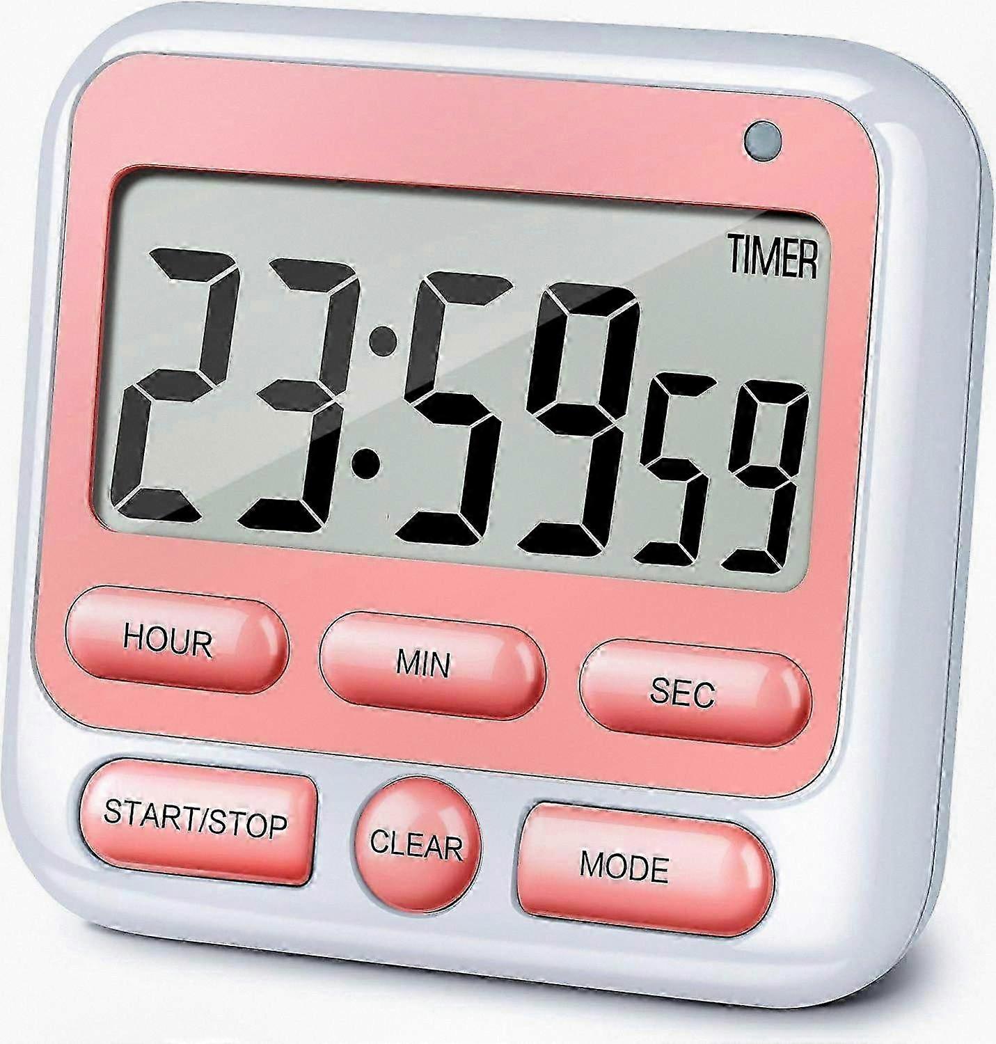 Digital Kitchen Timer with Adjustable Alarm Volume, 24-Hour Countdown and Memory Feature