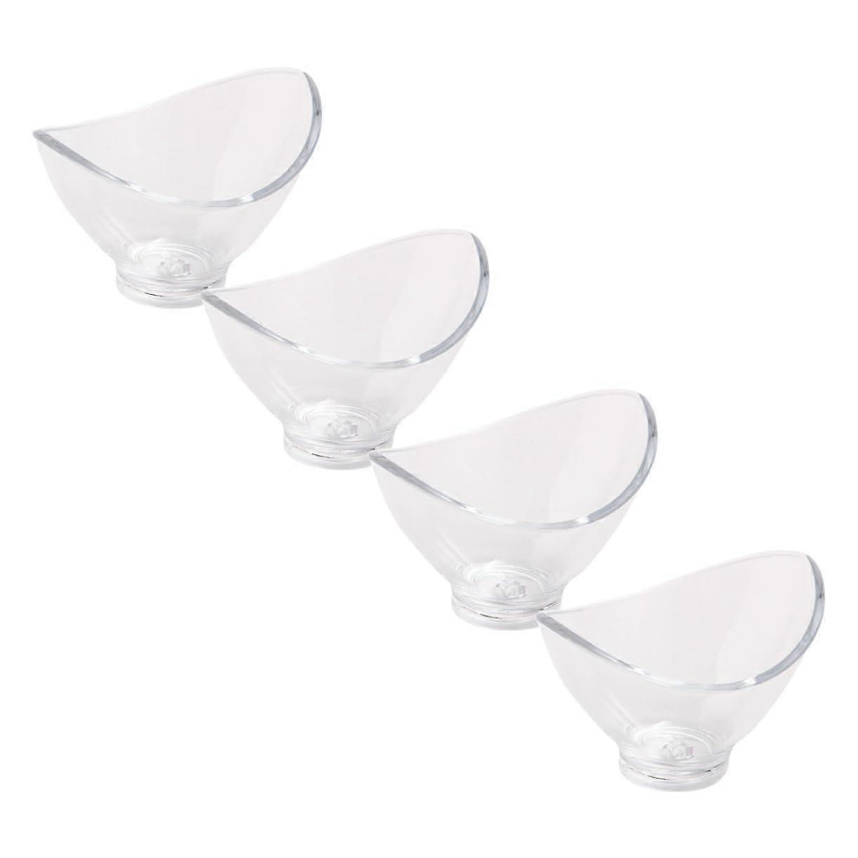 4 Pieces Transparent Multi Function Dessert Bowls for Household Ice Cream Fruits Salads and Desserts
