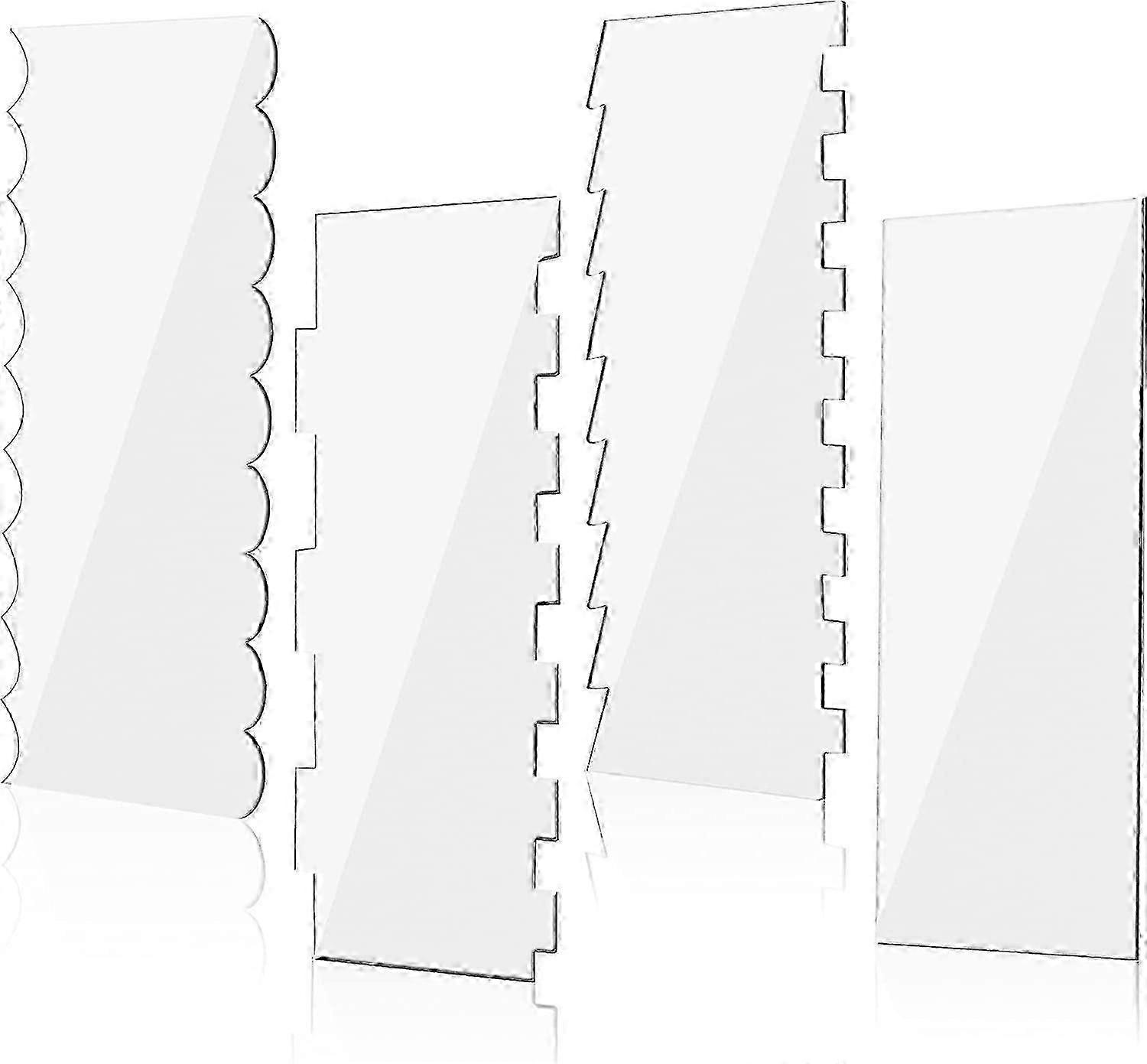 Acrylic Cake Cream Edge Tool Scraper 9.45 Inch DIY Baking Tools 4 Pieces