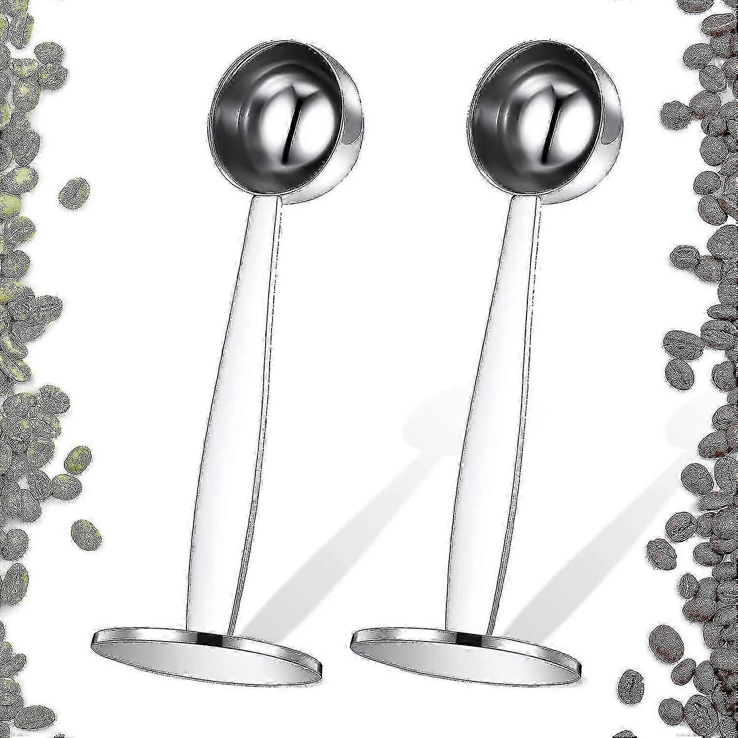 2 Pieces Scoop Stainless Steel Espresso Tamper 15 Mm Two In One Measuring And Espresso Tamper For Bean Press Grinding Pres A