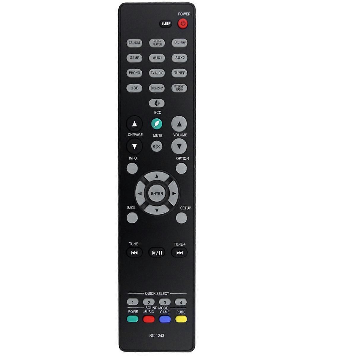 Replace RC-1243 Remote Control for RC-1243 Audio/Video Receiver
