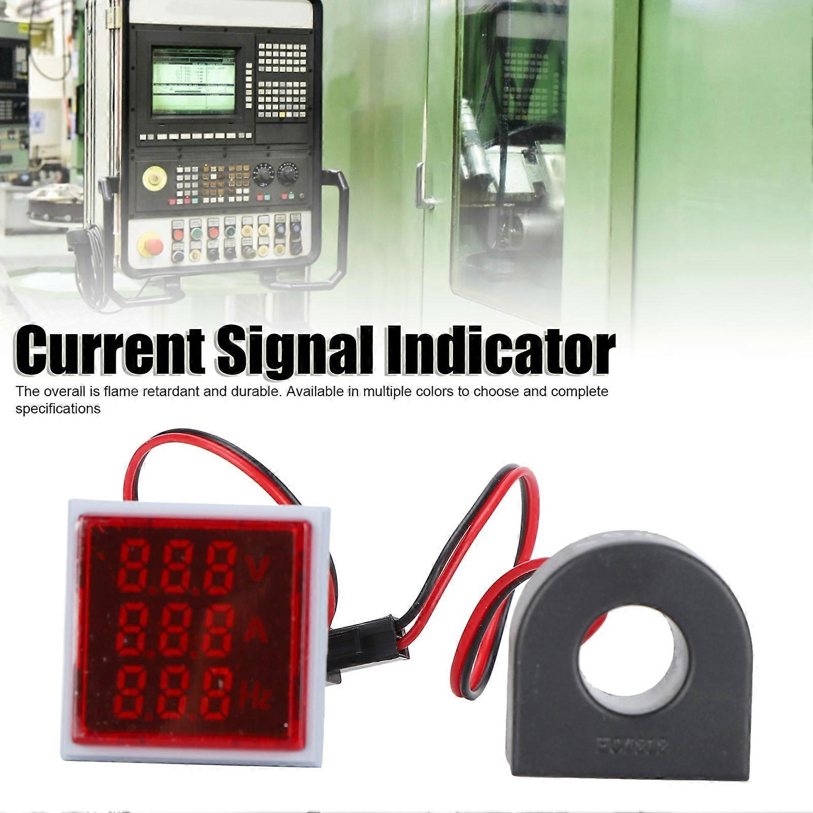 Universal 3-display current indicator, square lamp, 60 to 500 V AC, AD16-22 VAHR, red