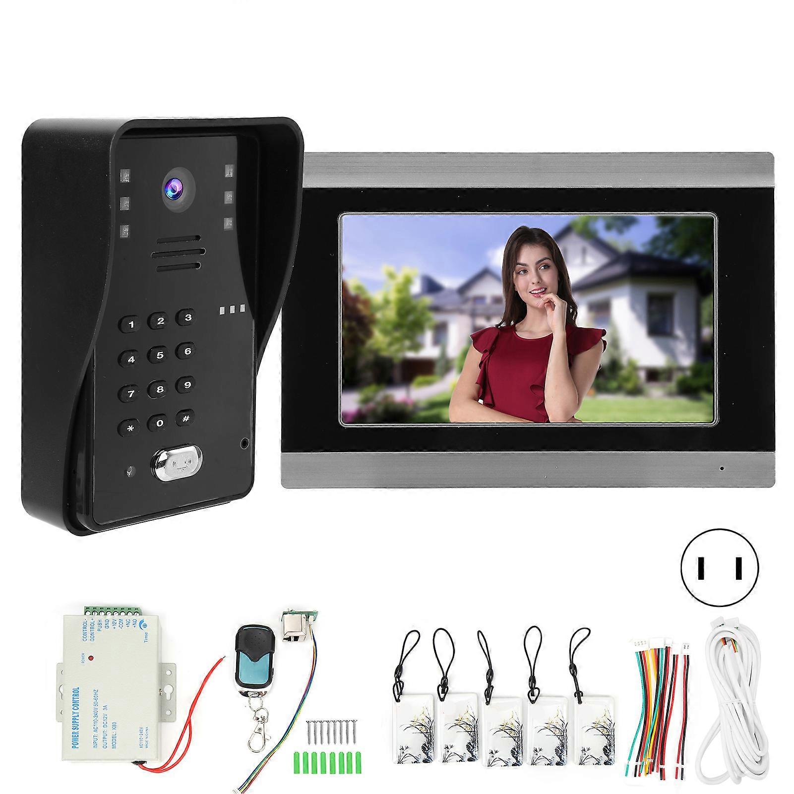 WiFi Video Doorbell with 7" LCD, Night Vision, Intercom, and Remote Access Control