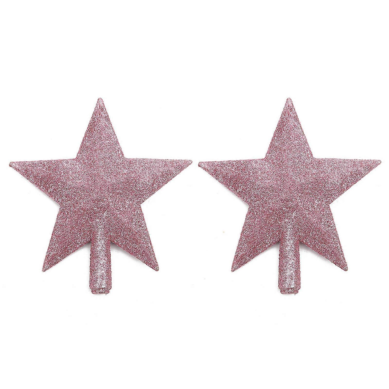 2Pcs Glittering Christmas Tree Topper Stars Unique Star Tree Toppers For A Sparkling Christmas Home Decoration Ensemble