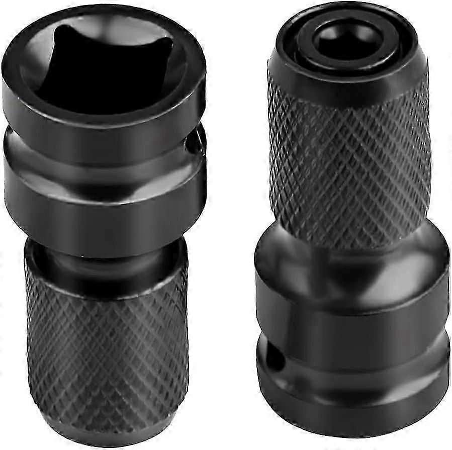 Impact Socket Driver Bit, 1/2" Square to 1/4" Hex Socket Adapters, for Impact Ratchet and Screwdriver Bit Holder Socket - 2 Pieces