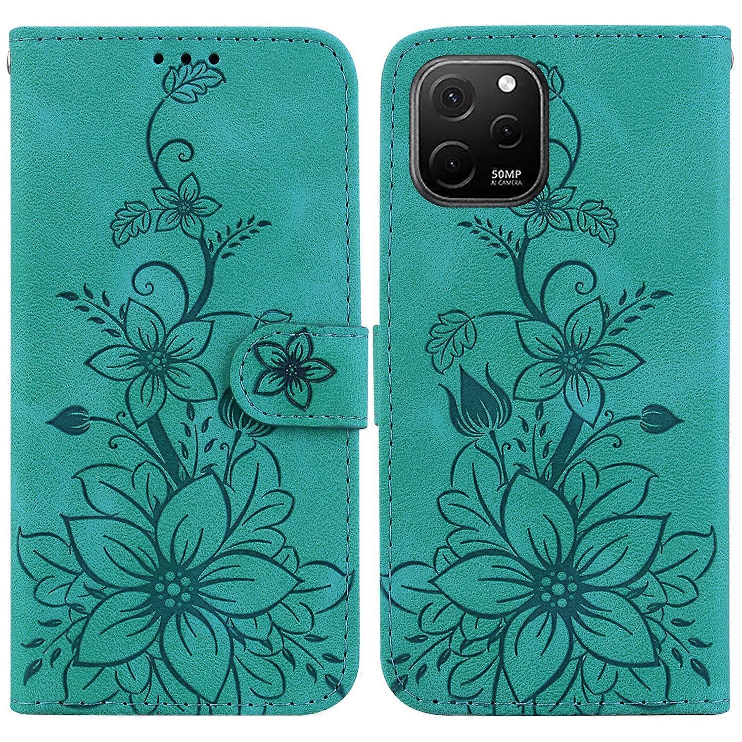 Lily Embossed Leather Phone Case