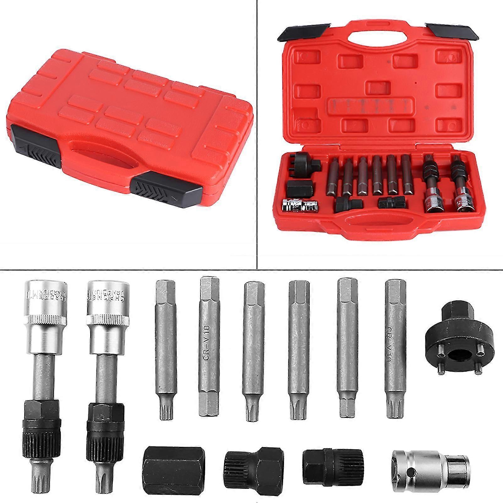 Alternator Freewheel Pulley Removal Set - 13 Piece Socket Bit Kit
