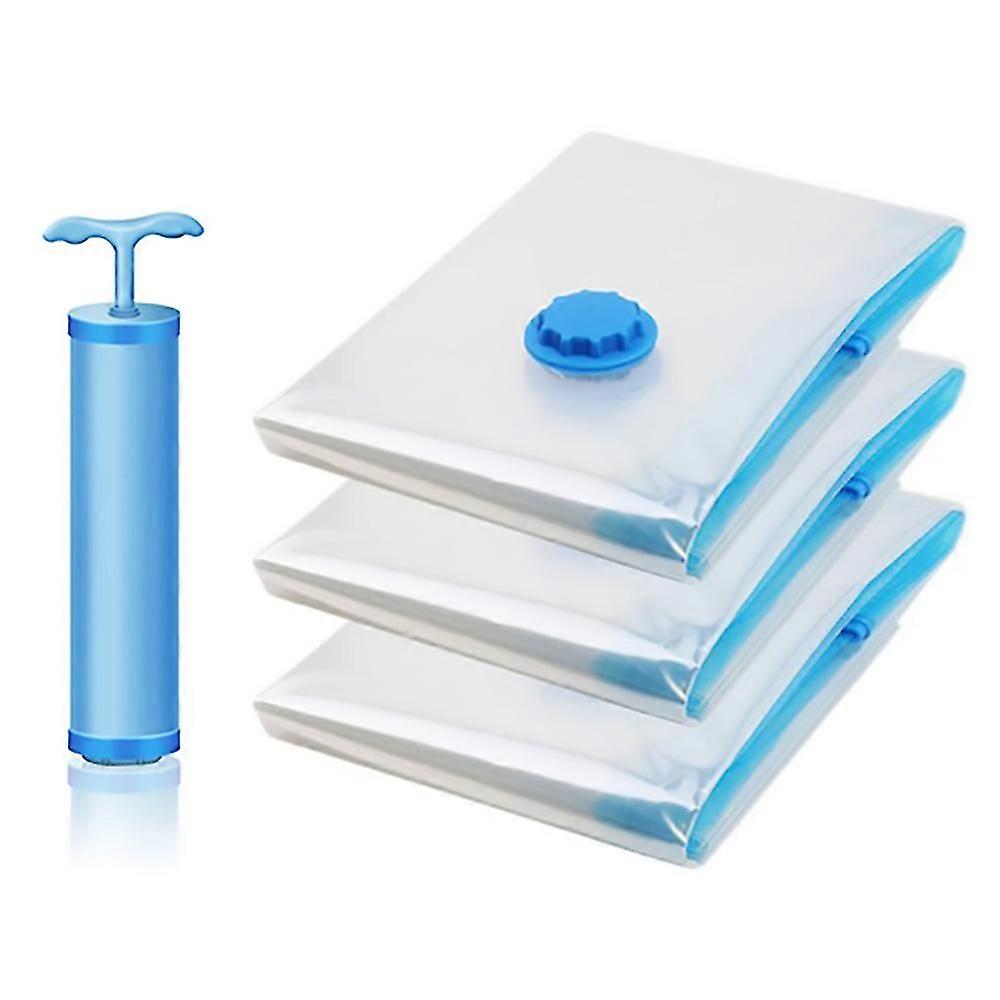 3PCS Vacuum Bag Storage Bag Home Organizer Transparent Border Foldable Clothes Organizer Seal Compressed Travel Saving Bag Package