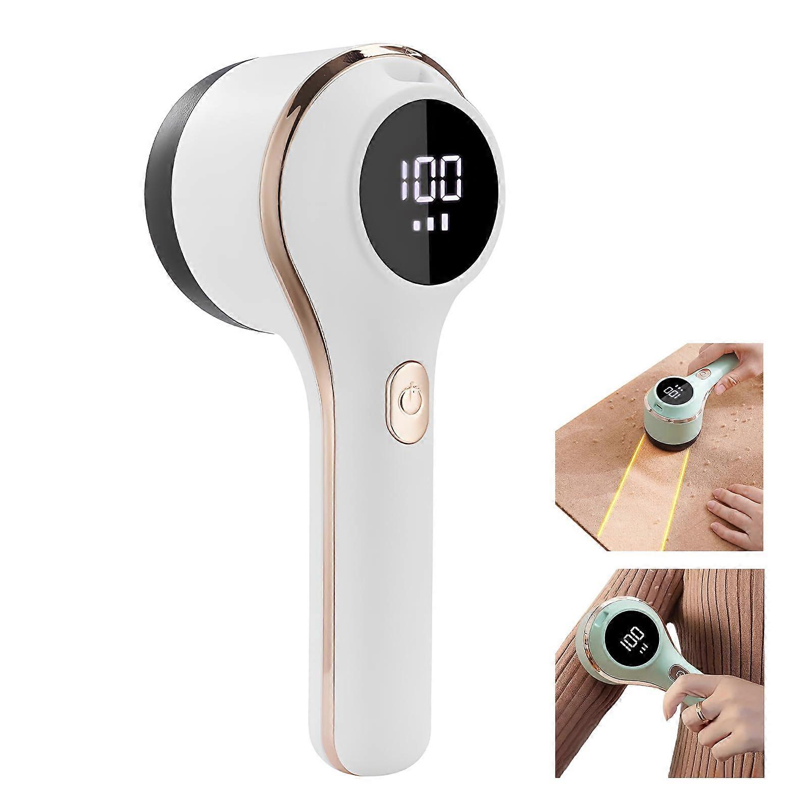 Electric Lint Remover, Fabric Shaver, Electric Sweater Defuzzer, Remove Pilling, Digital LED Display (White)