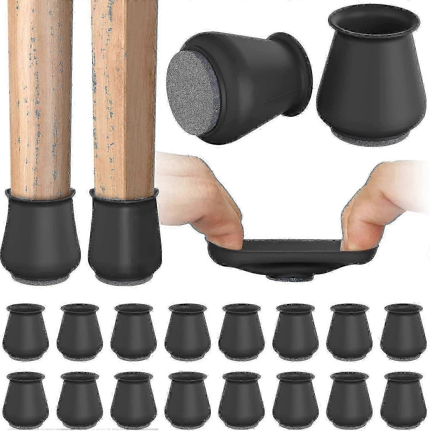 椅子脚フロアプロテクター 16個 シリコンカバー 床保護 フェルト底 家具 滑り止め プロテクター パッド キャップ