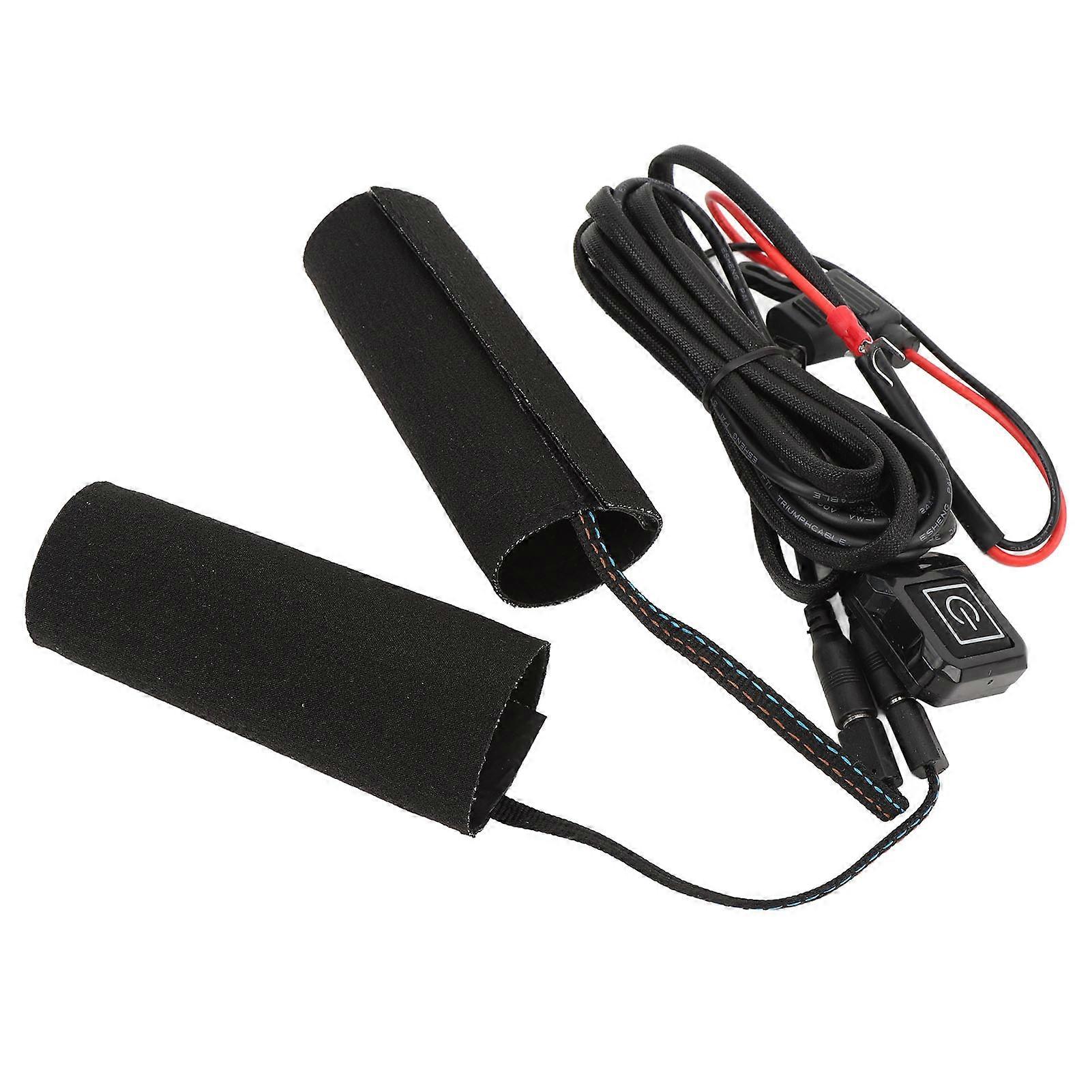 12V Motorcycle Heated Grip Cover, IP67, 3 Temp Settings, 105cm Cable