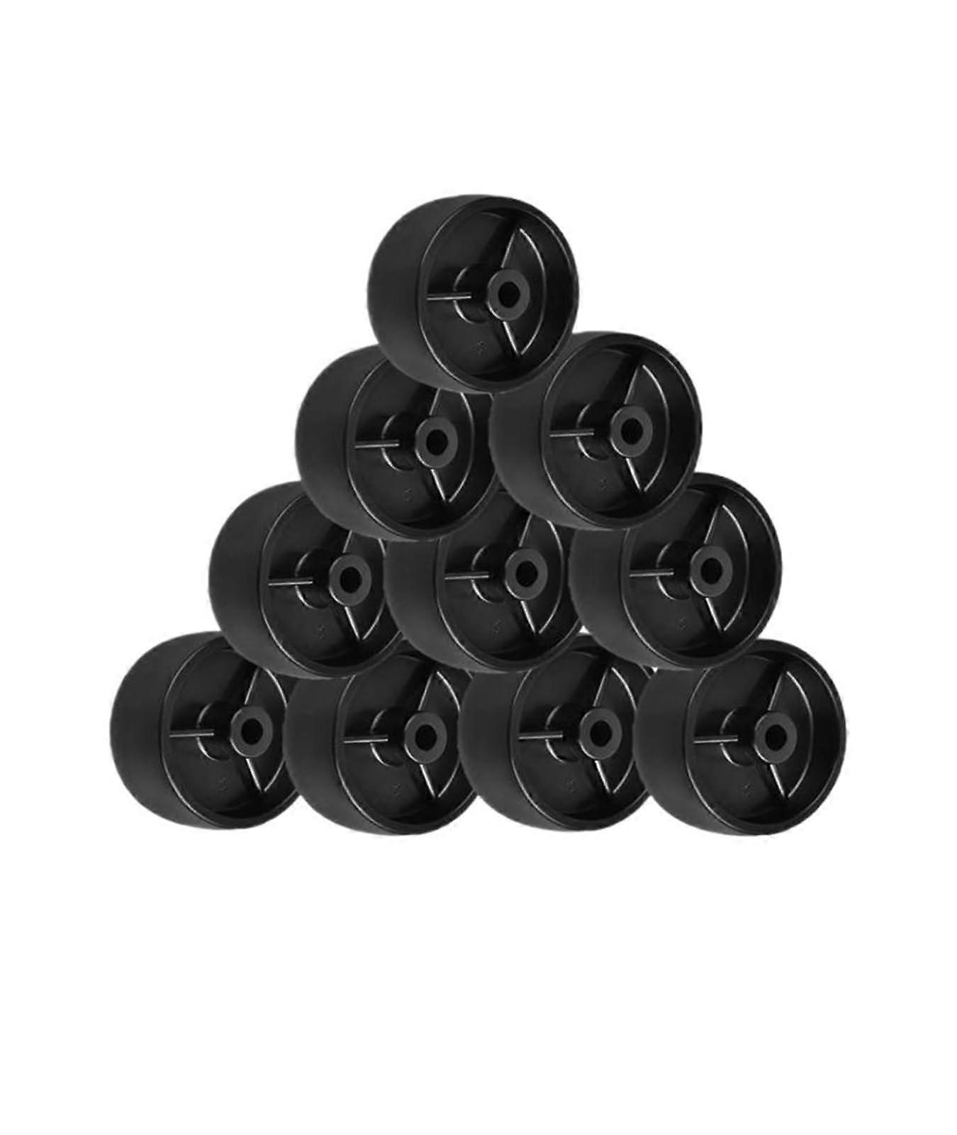 1.5 Inch Black PP Furniture Casters - 10 Pieces Light Plastic Single Wheel with 4 cm Diameter for Smooth Mobility