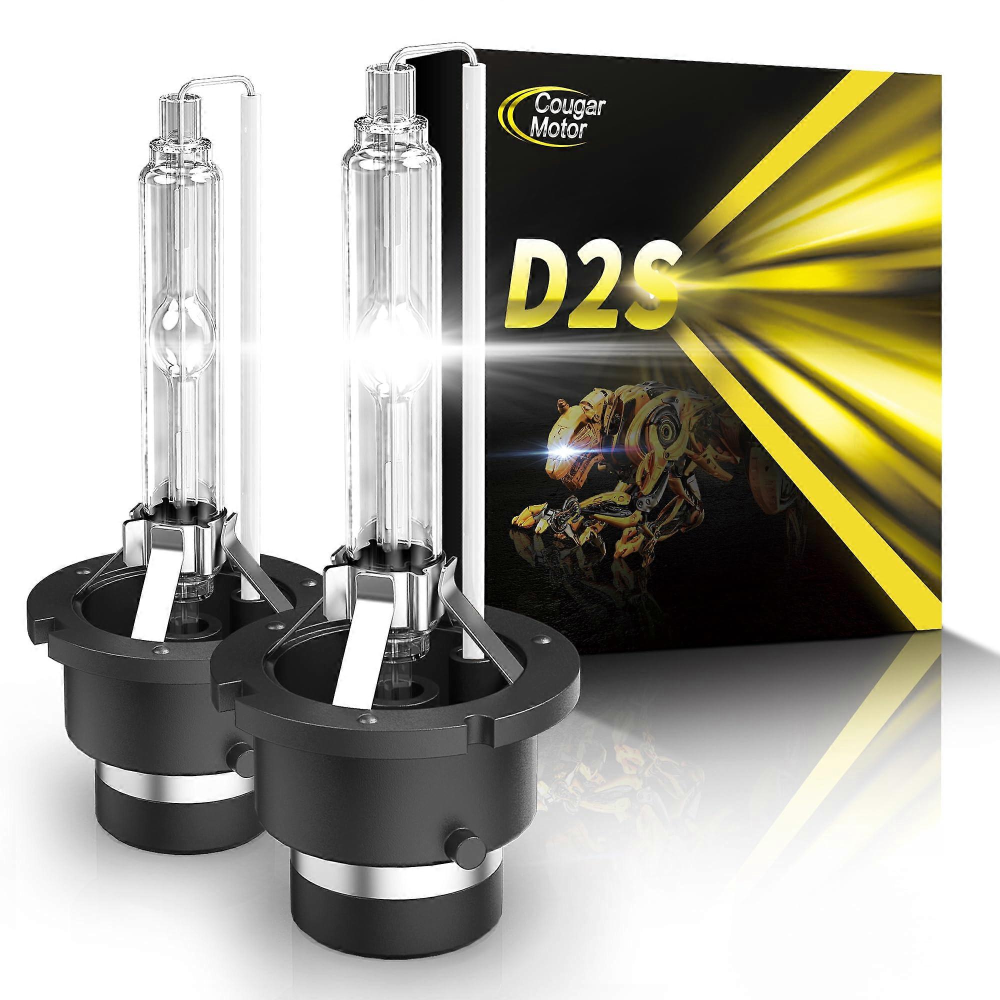 D2S Hid Bulbs 6000K Fog Lights, High Low Xenon Bulb with Metal Stents Base, Pack of 2