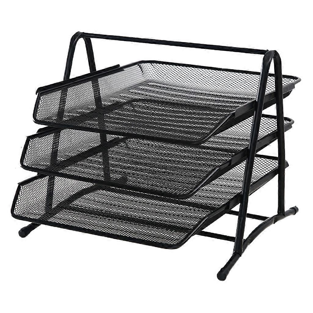 Metal Mesh Document Rack File Letter Book Tray Shelf for Carrier Storage Holder Home Office Desk Organizer