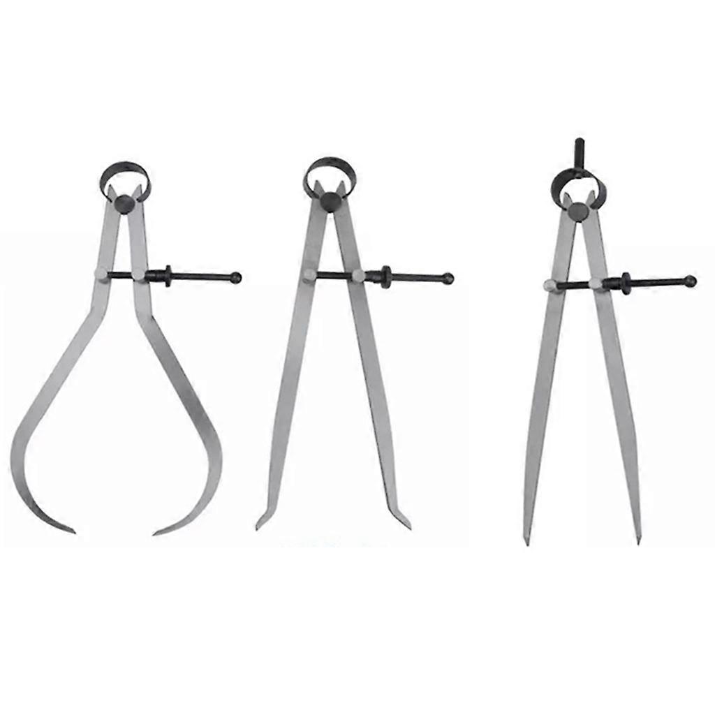 3 Piece Spring Caliper / Divider Set 8 inches Inside Spring Outside Divider Caliper Set Calipers Measuring Tool for Wood