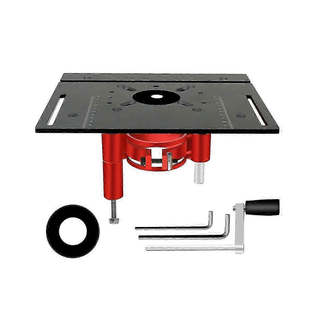 Aluminum Router Table Insert Plate with Precision Lift System for Woodworking Tools - Adjustable Lifting Base Mounting Plate