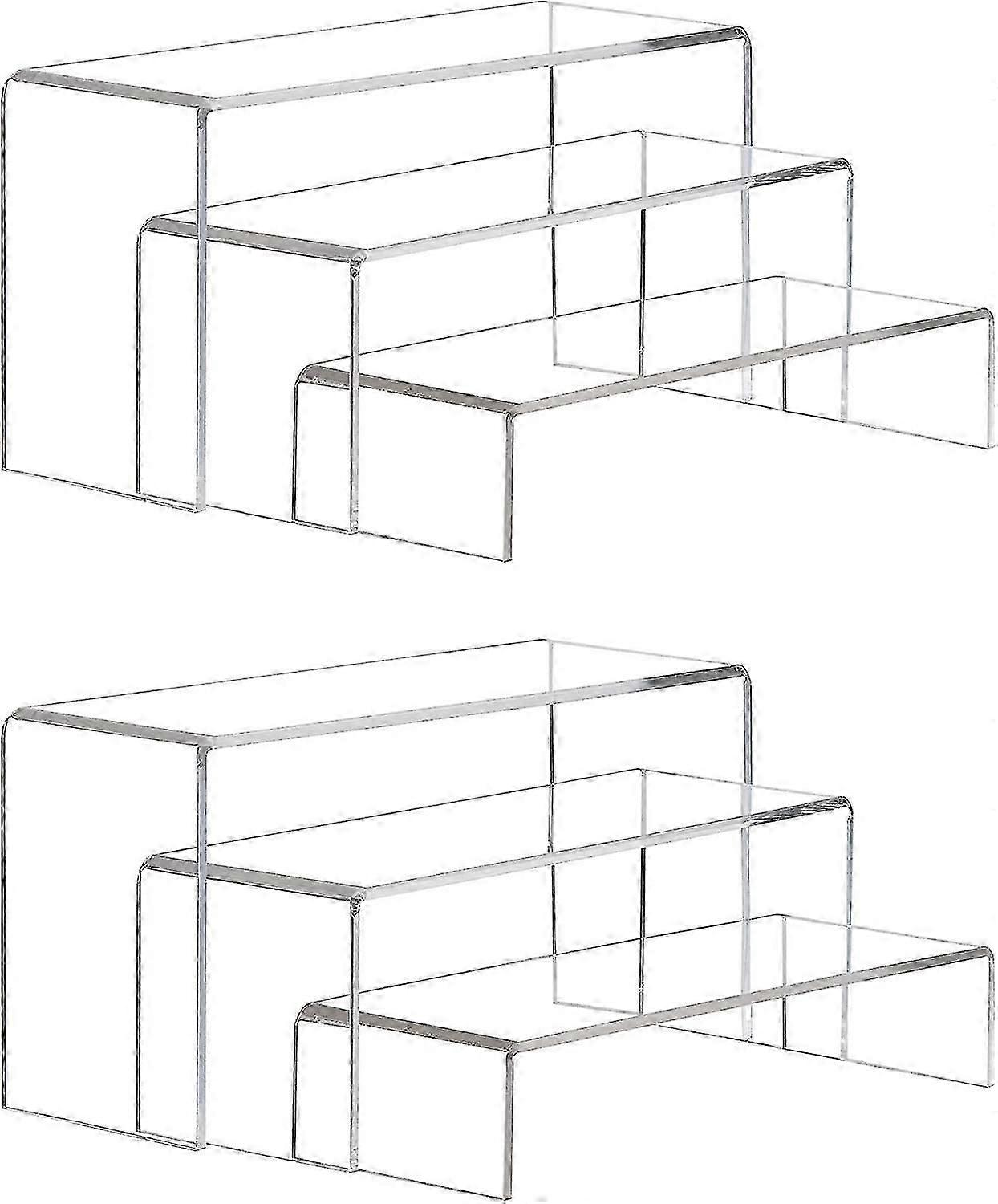 6 Pack Clear Akryl Display Risers Sko display stå cupcake, dessert stativ