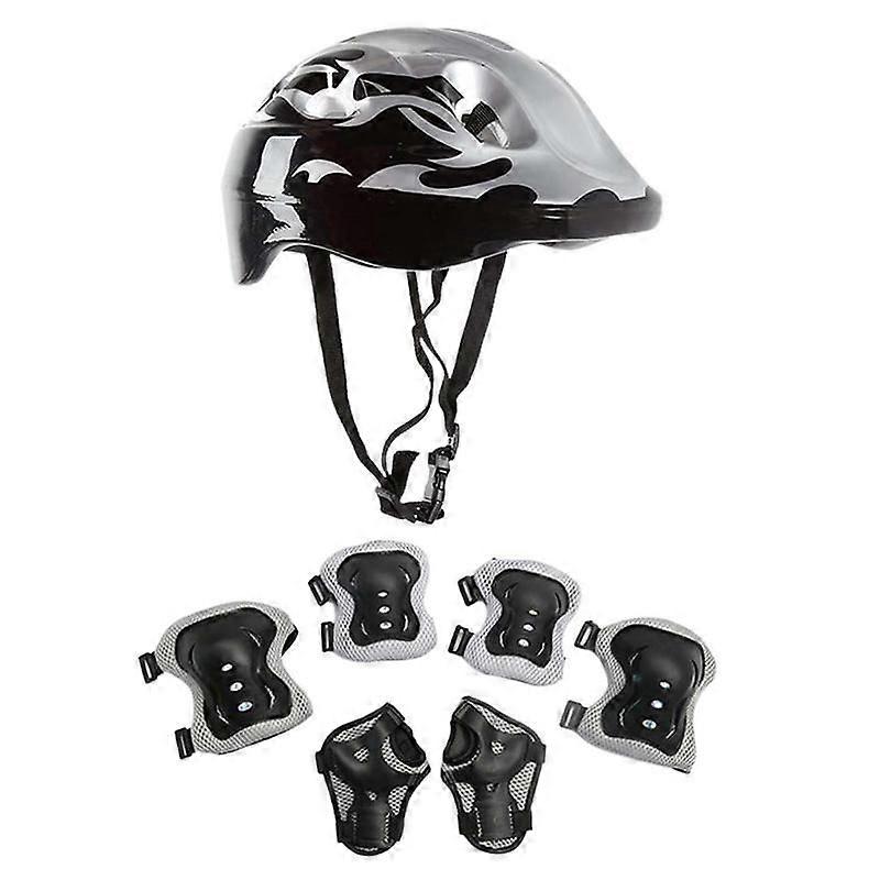 Skate Protection Set With Helmet 7PCS Adjustable Bike Helmet Knee Elbow Wrist Pads For Skateboard Roller Cycling Skating Girls