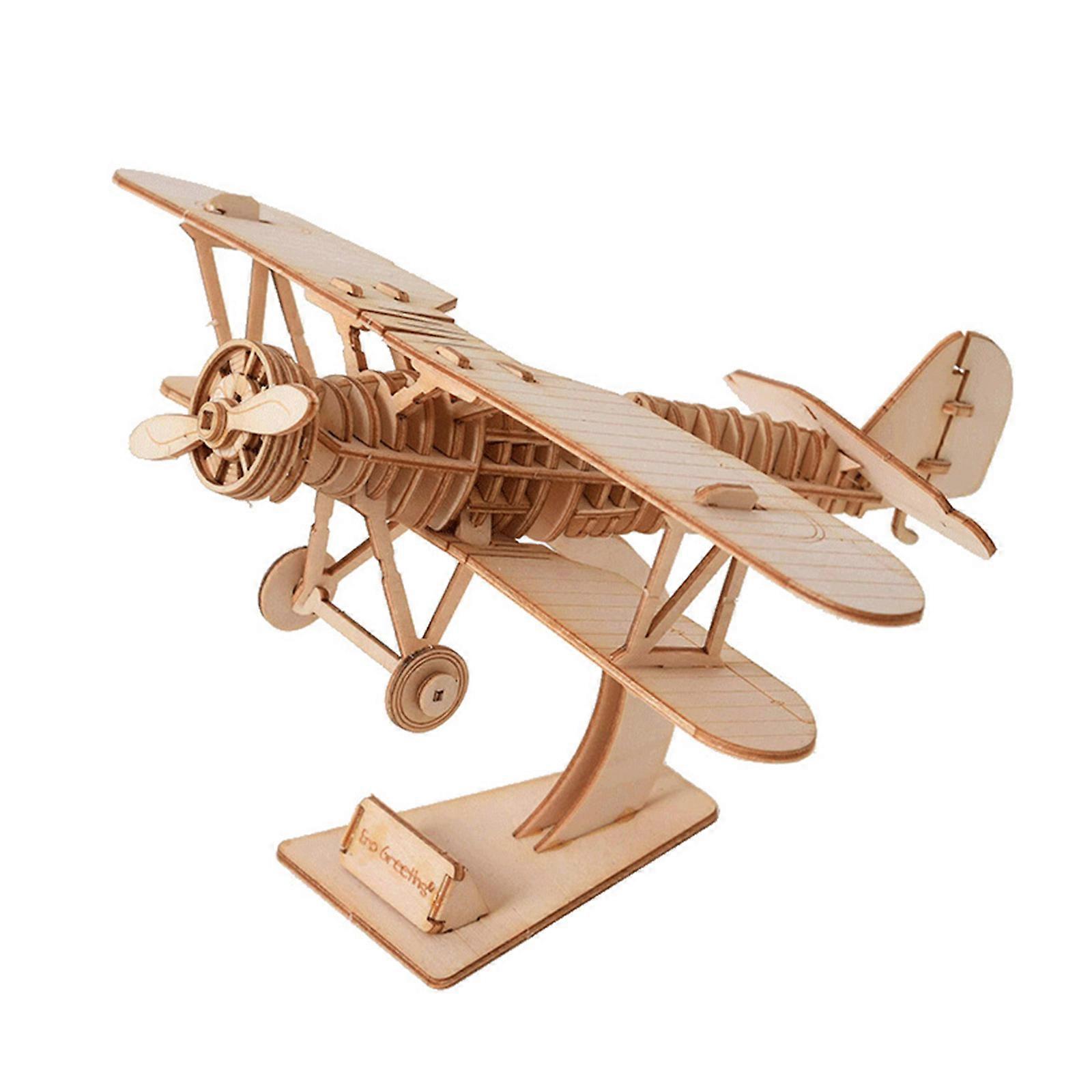 3D Wood Aircraft Model Educational Toy for School and Classroom Interaction DIY Family Game Supply Desktop Display