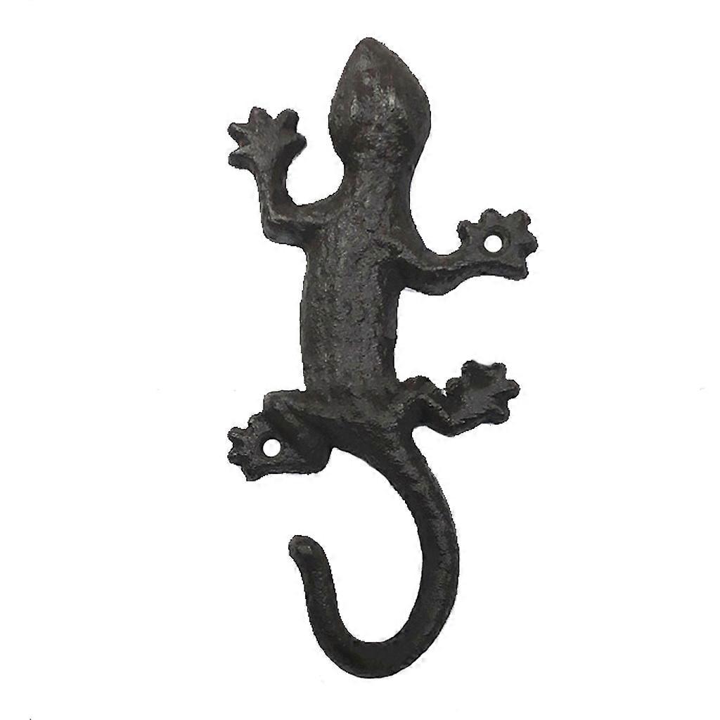 17cm Cast Iron Wall Hooks Coat Hook Lizard with Lizard Design for Hanging Towels Coats Hats Durable Iron Hanger Multicolor