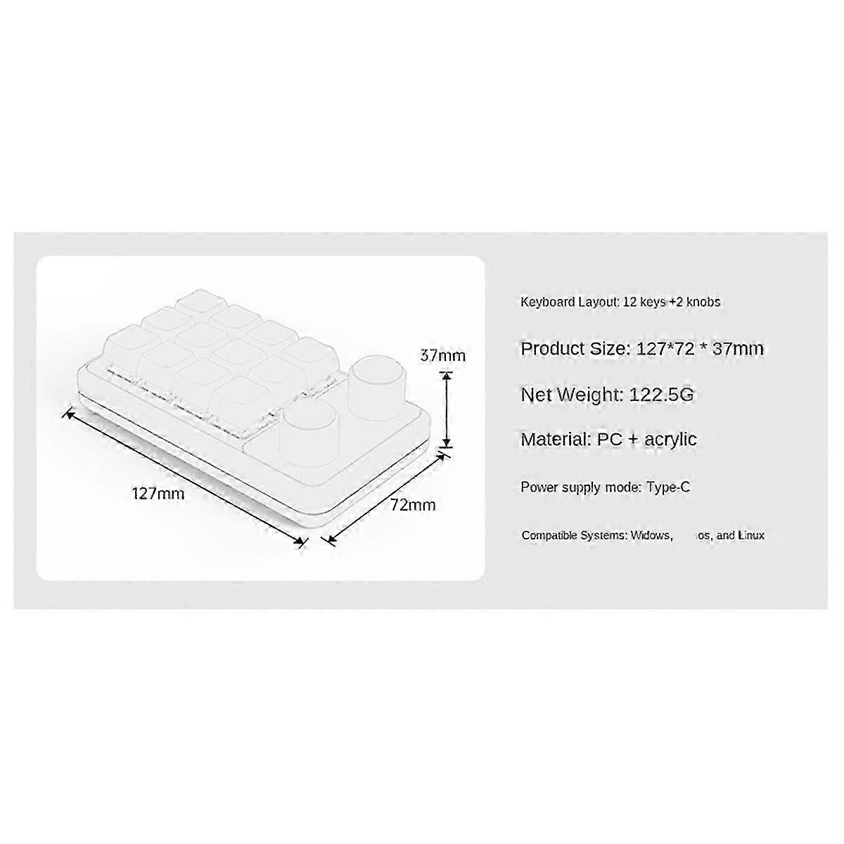 Knob Keyboard RGB Gaming Keypad Mechanical Hotswap Macropad Programming Macro Custom-JG