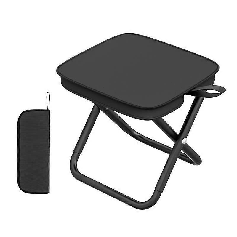 Folding Stool, Foldable Camping Chair, for Camping, Beach, Picnic (Black, XL)