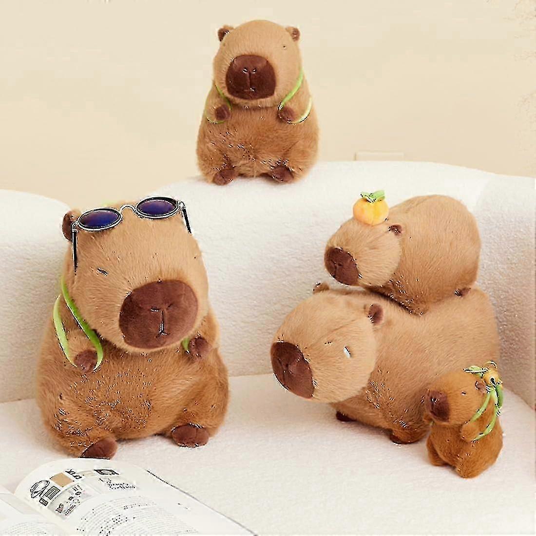 Realistic 25cm Capybara Plush Toy, Soft Stuffed Animal Carrying Turtle Design, Perfectly Suitable for Capybara Lovers, Adorable Plush Doll