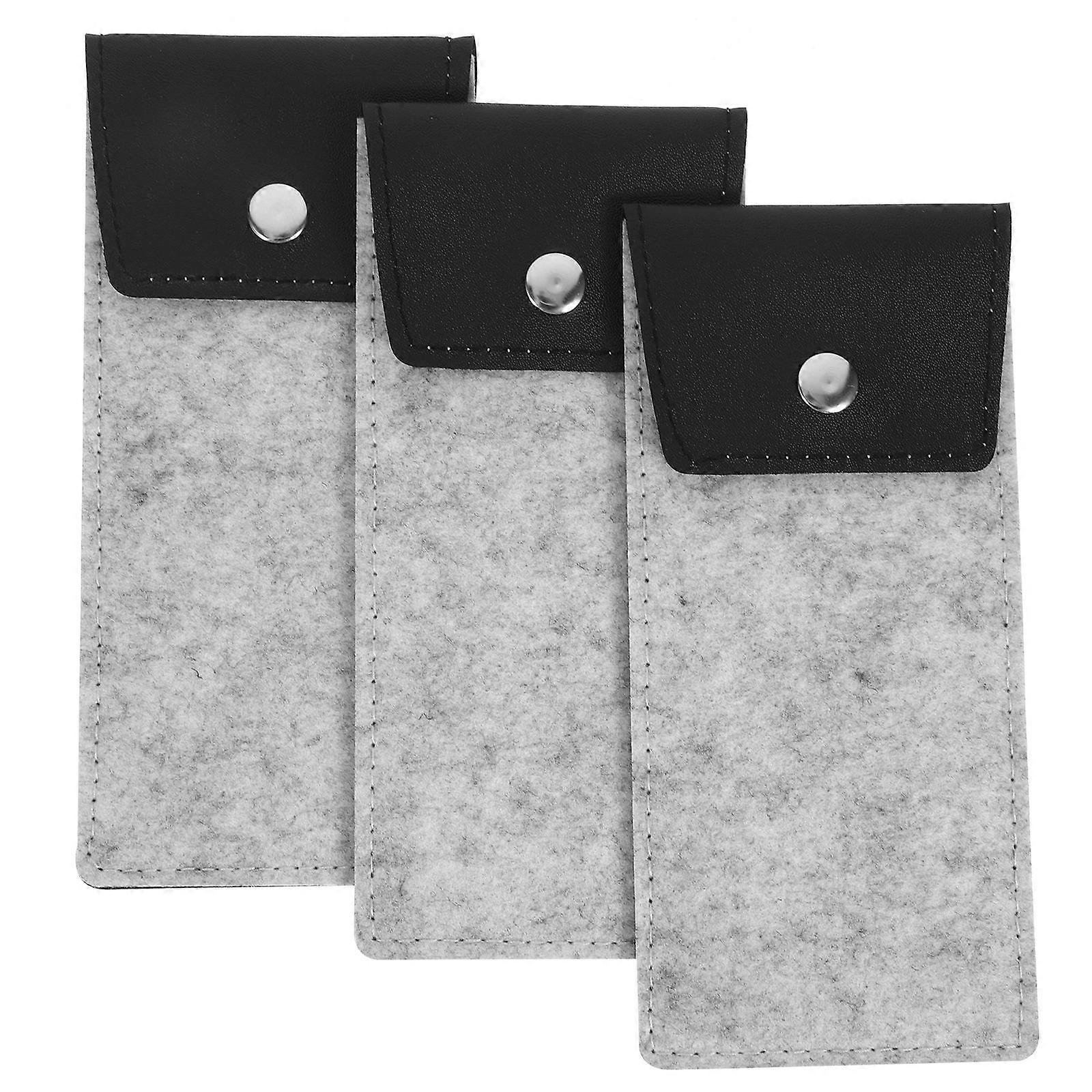 Felt Glasses Pouch Set Stylish, Durable Sunglasses Holder with Button Closure for Travel and Daily Use