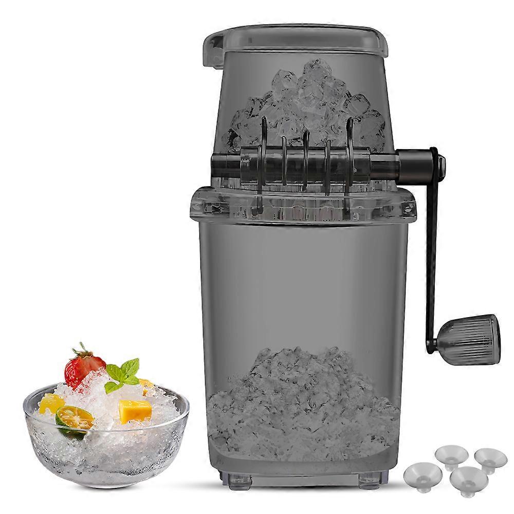 Hand Ice Crusher Machine for Home Use with Stainless Steel Blades Manual Hand Crank Ice Breaker No BPA Transparent Portable Ice Crusher for Creating 