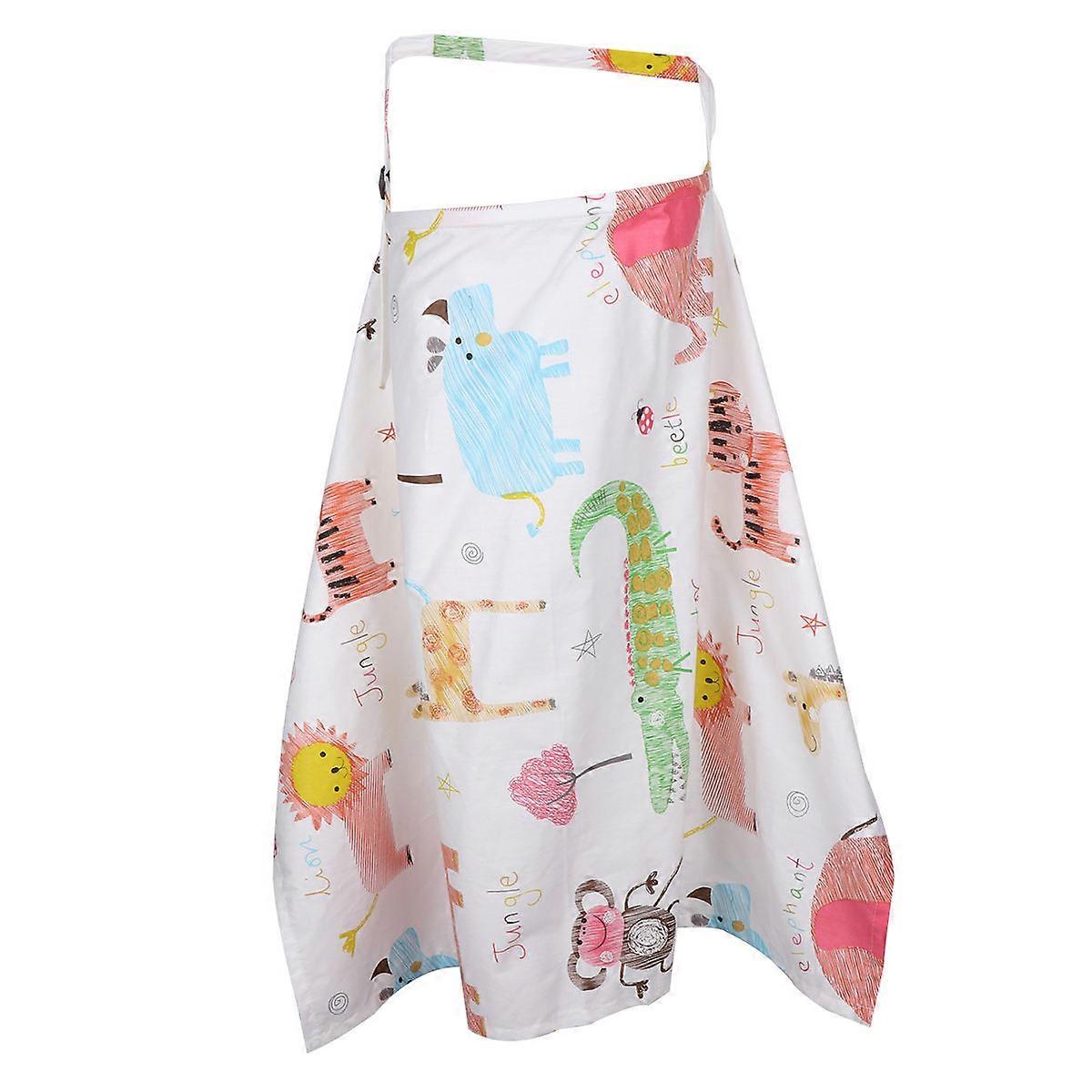 Cotton Nursing Cover Lightweight Breathable Windproof Breastfeeding Towel Animal Design for Outdoor Privacy Travel Use