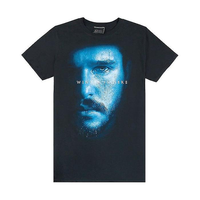 Game of Thrones Mens Jon Snow Winter Is Here T-Shirt Nero M