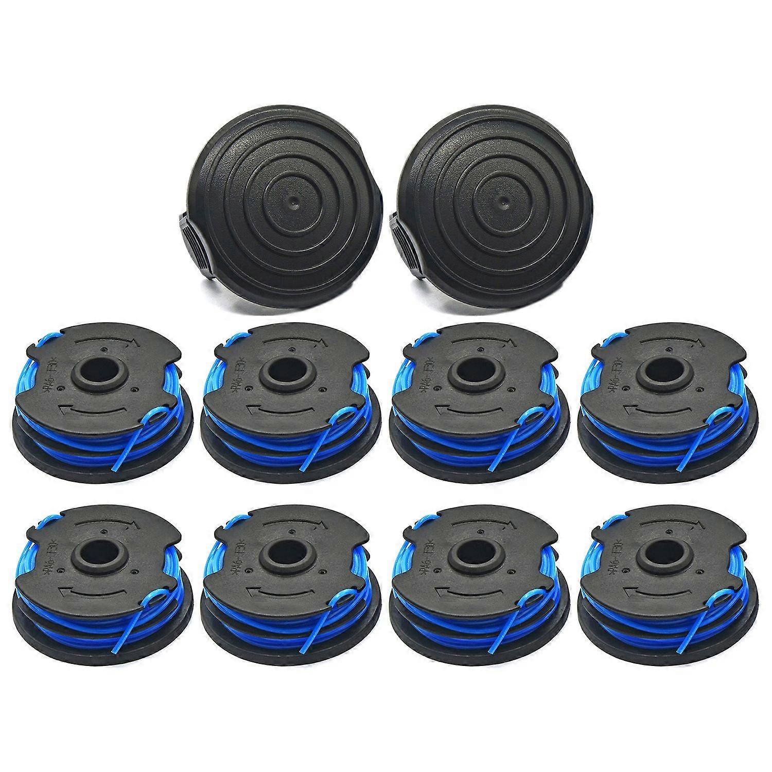 TLW-04+TLW-05 8Pcs Replacement Spool + 2Pcs Spool Cap for Harbor Freight Bauer 20115E-B Bauer Corded
