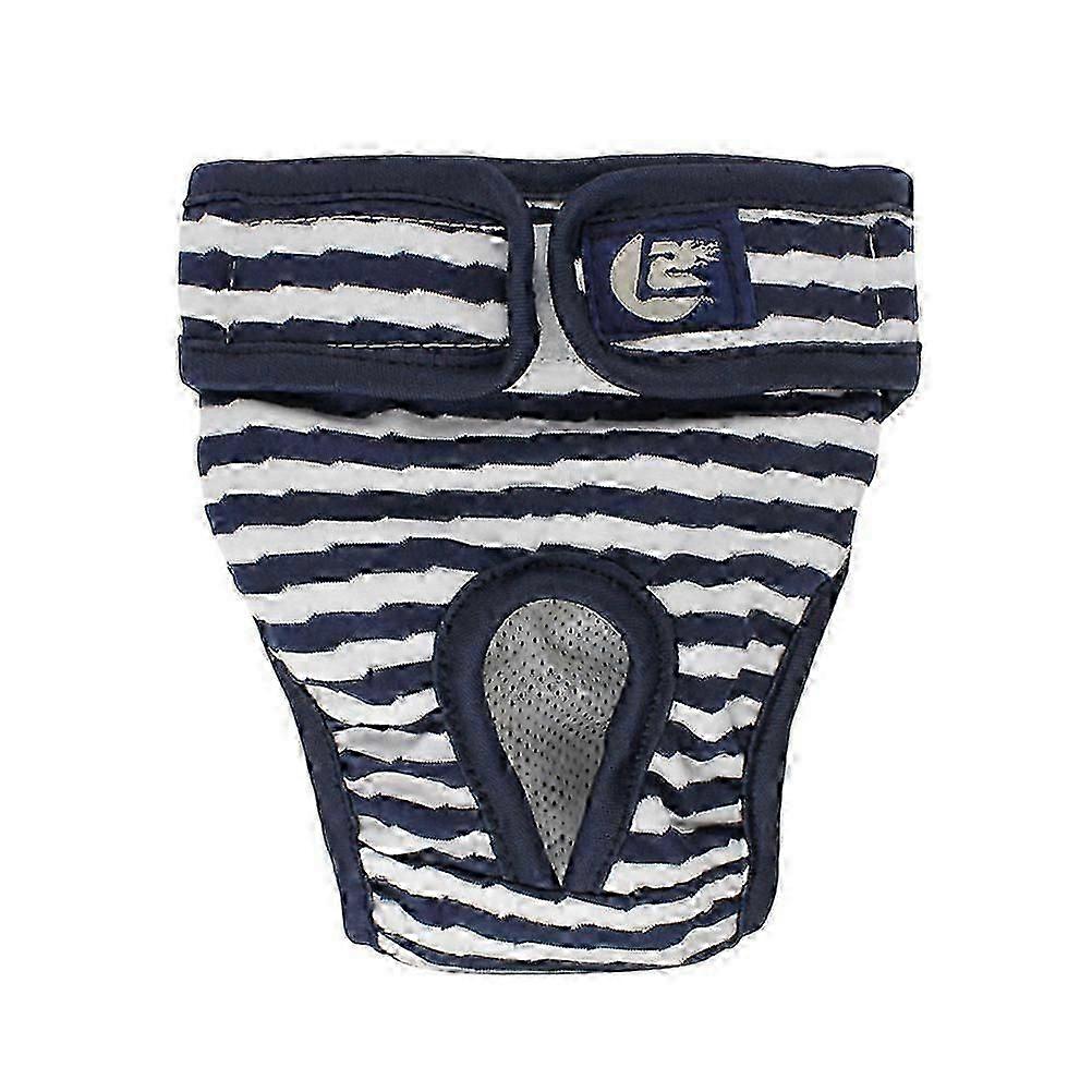 1pc Pet Diaper Sanitary Physiological Pants Dog Puppy Female Stripe Pattern Shorts Panties Menstruation Underwear Pet Clothes with Tape (Black Size S)
